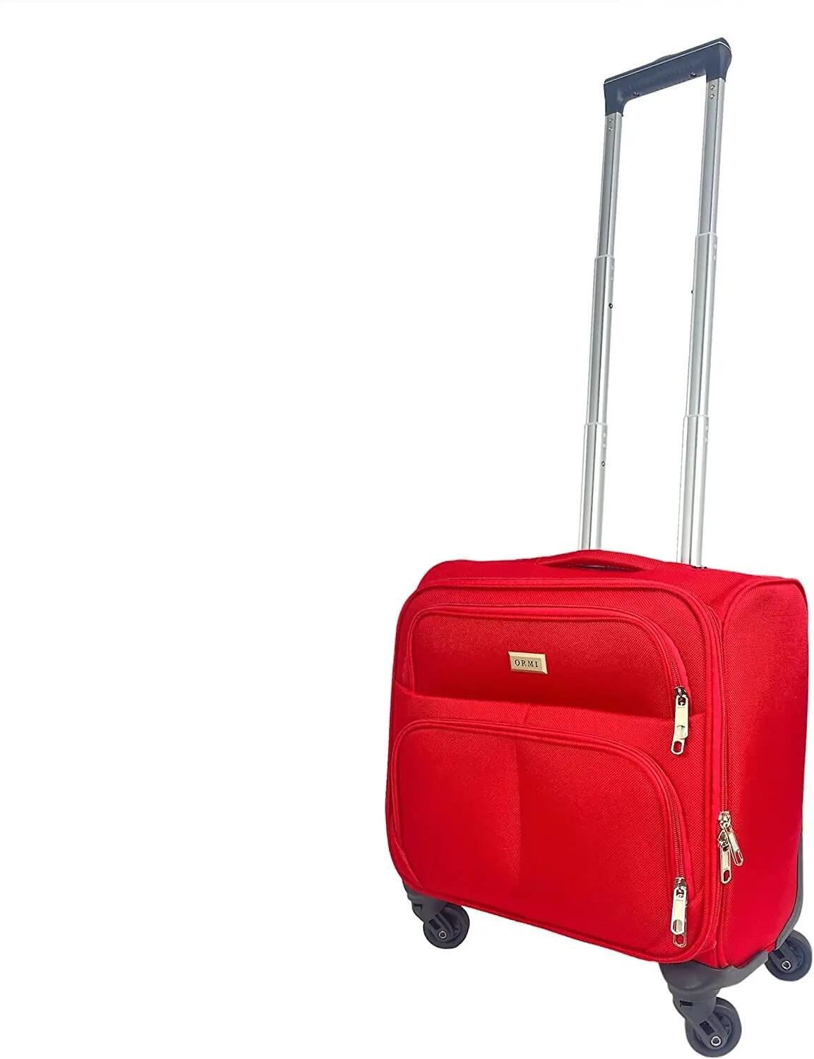 Mala de viagem com rodas e 4 rodas giratórias, vermelha. 2/5
