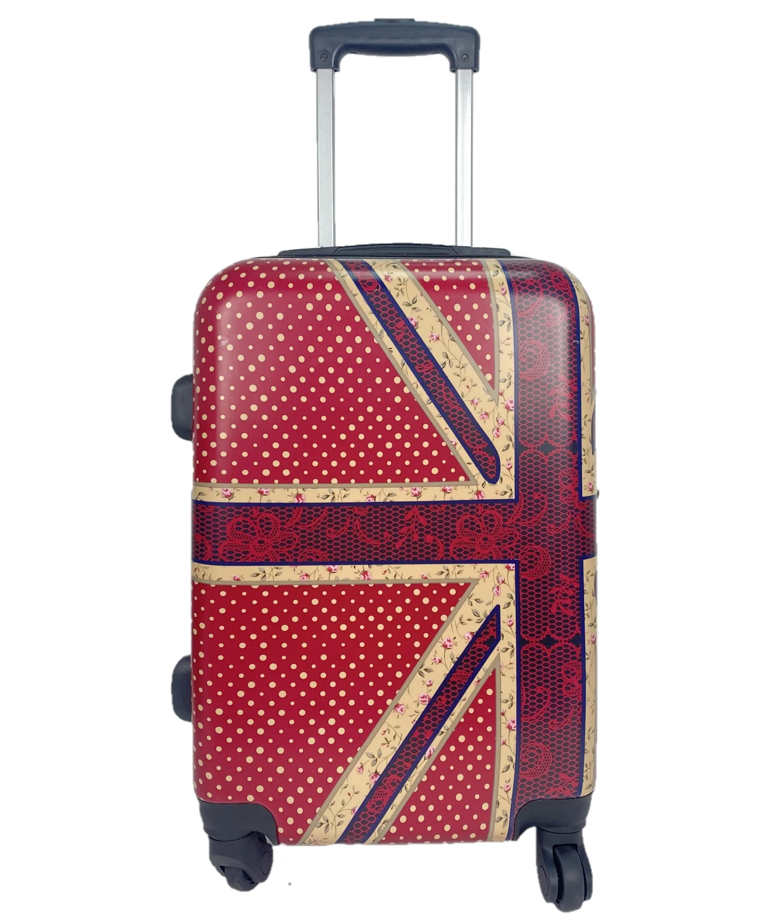 Maleta Trolley + Neceser rígida 4 Ruedas giratorias Inglaterra rojo 3/7