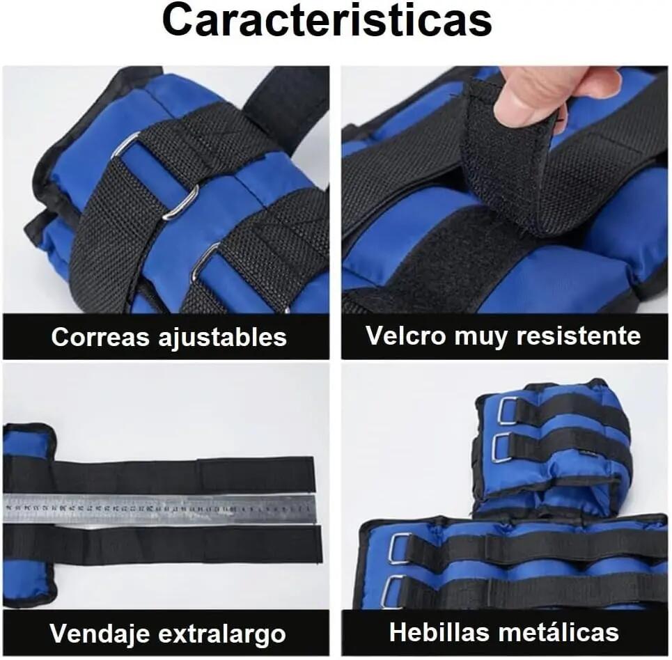 2x Pesas para muñecas tobillos 5 kg totales 2,5 kg cada uno tobilleras 5/7