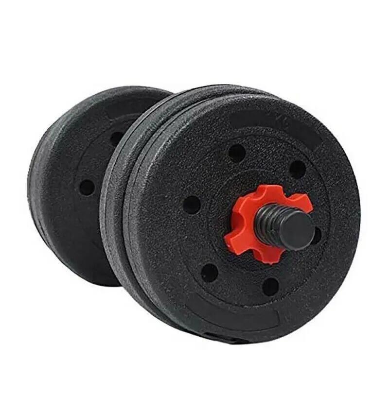 Mancuernas Pesas de Disco 5kg + 5kg 10kg Total Fitness, Plásticas 3/6