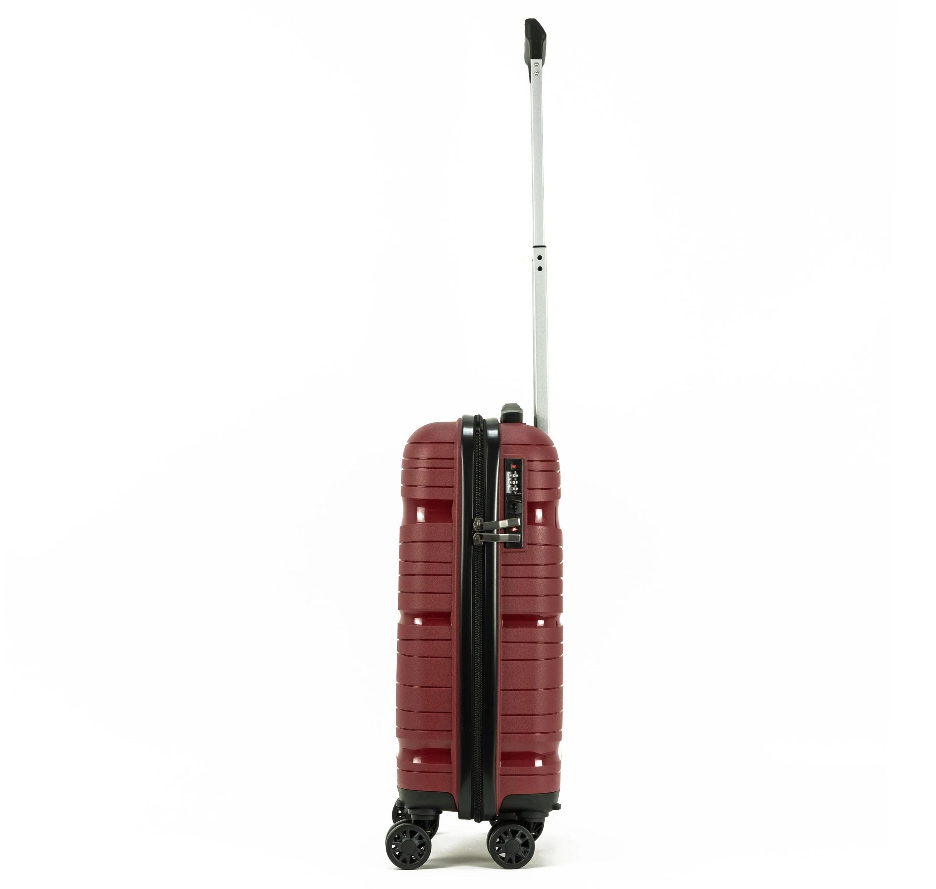 Maleta para Cabina Equipaje de Mano rigida 4 Ruedas 360º giratorias (Rojo Vino) 4/7