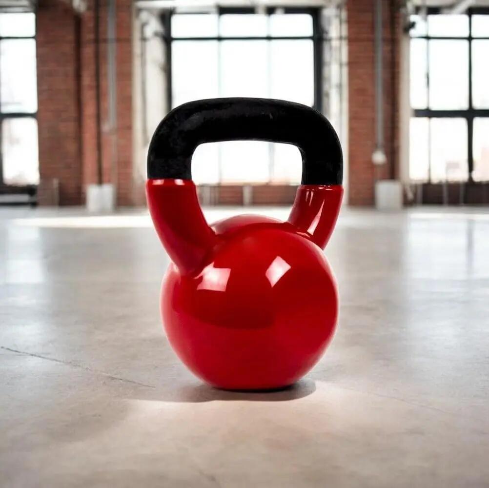 Pesa Rusa Kettlebell, revestimiento de vinilo, Antideslizante, rojo 10KG 2/6