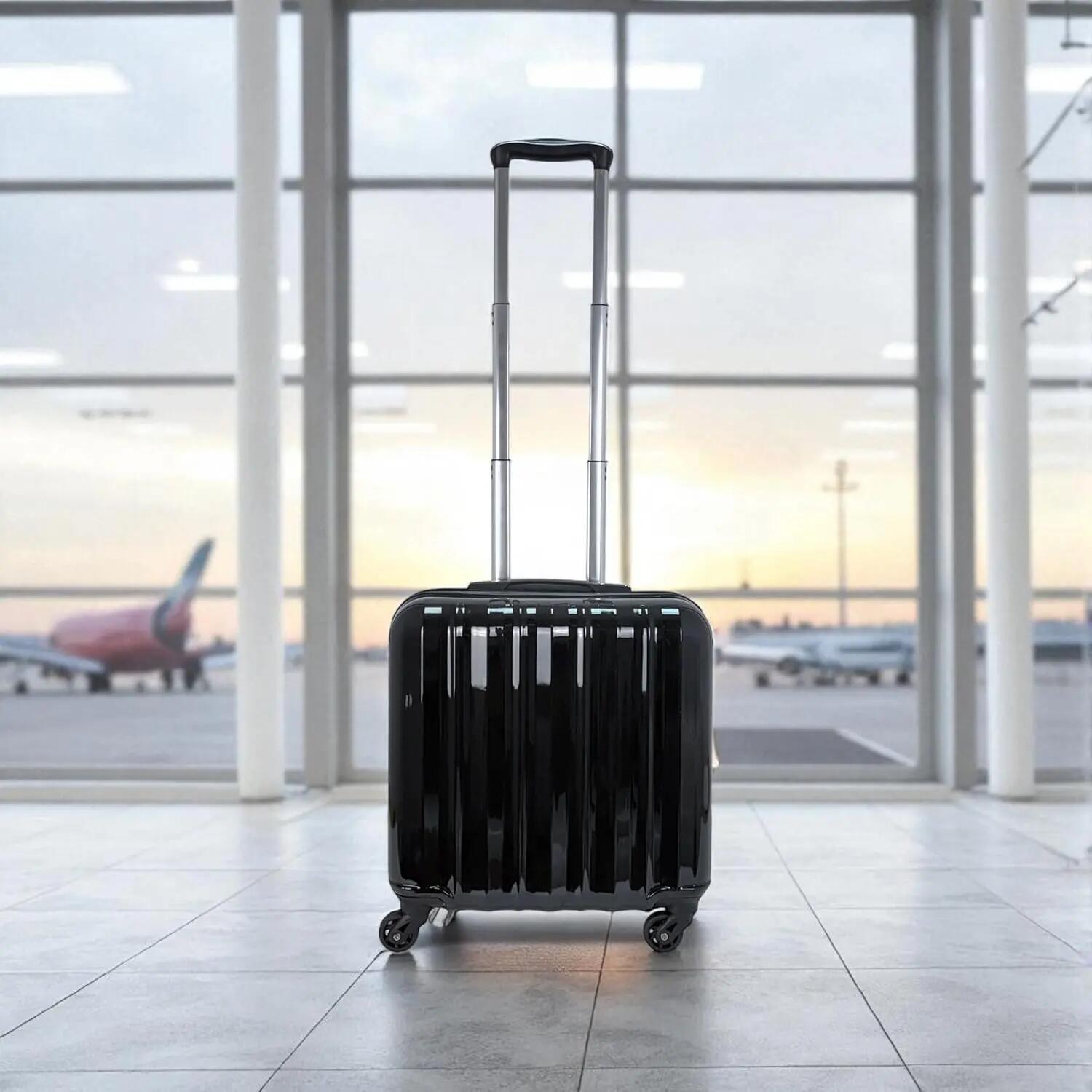 Maleta Trolley Maletin con 4 Ruedas 360 y con 3 Compartimientos (Negro) 2/7