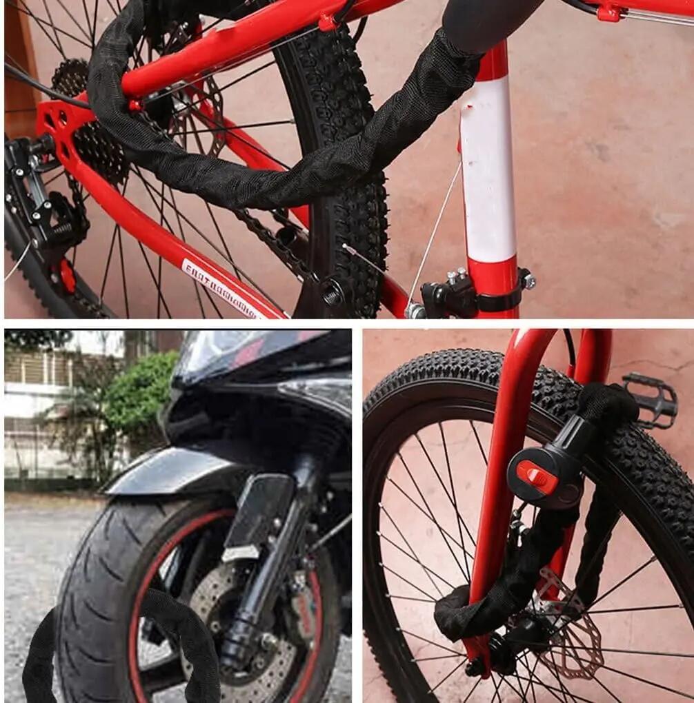 Cadeado de corrente blindado de 1 metro para bicicletas e trotinetes. 4/7