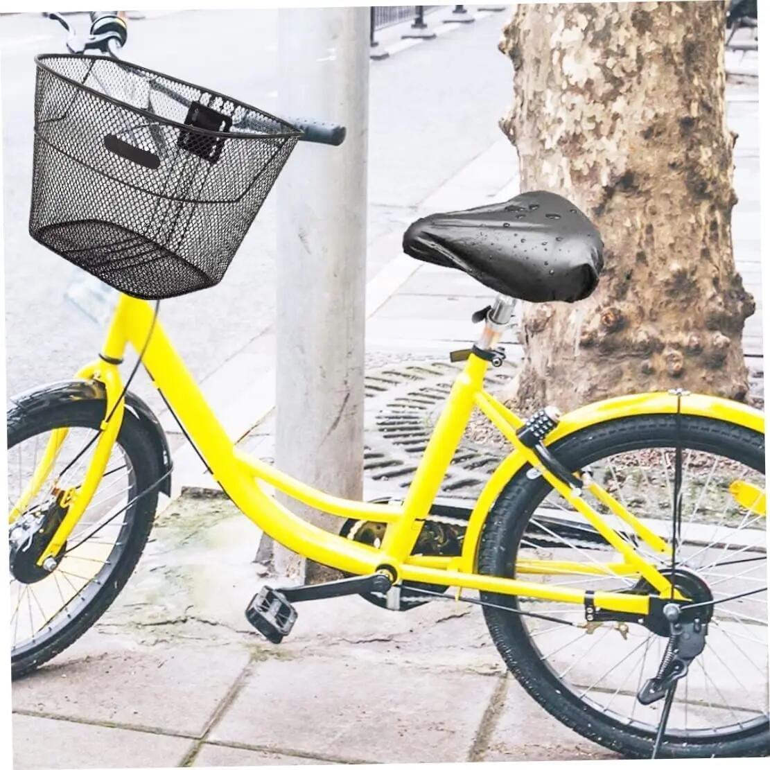 Cesta De Bicicleta Canasta Delantera Metalica Desmontable Altura Ajustable 3/7