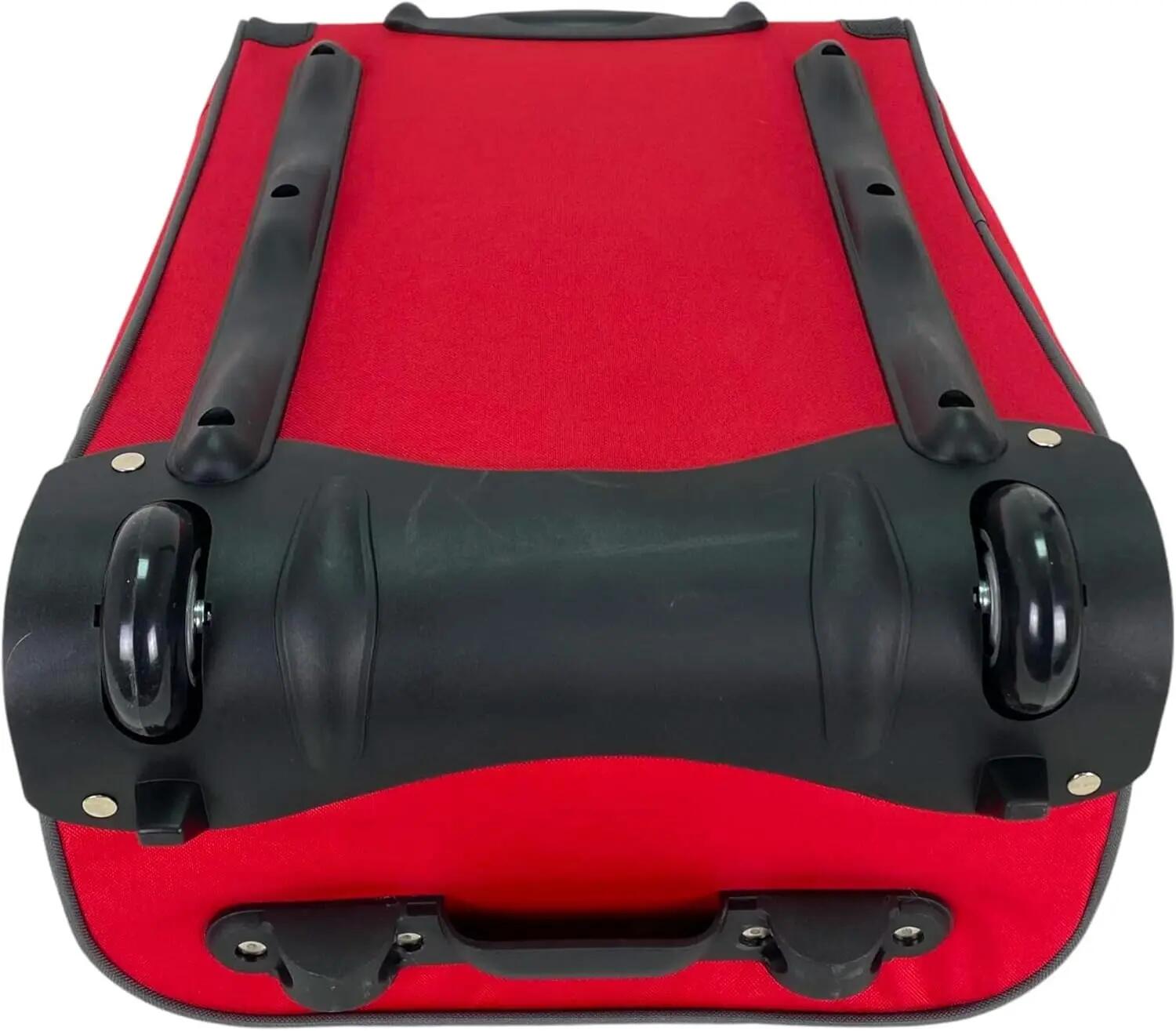 Maleta de Tela Trolley Equipaje de Mano Ligera Plegable con Ruedas (Rojo) 7/7