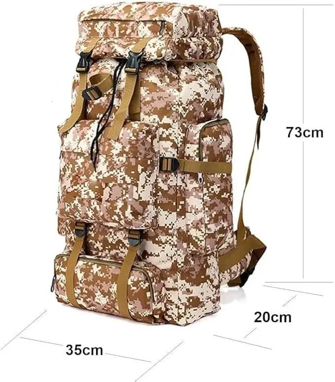 Mochila militar macuto Impermeable Camuflaje pixelado 80L 5/6