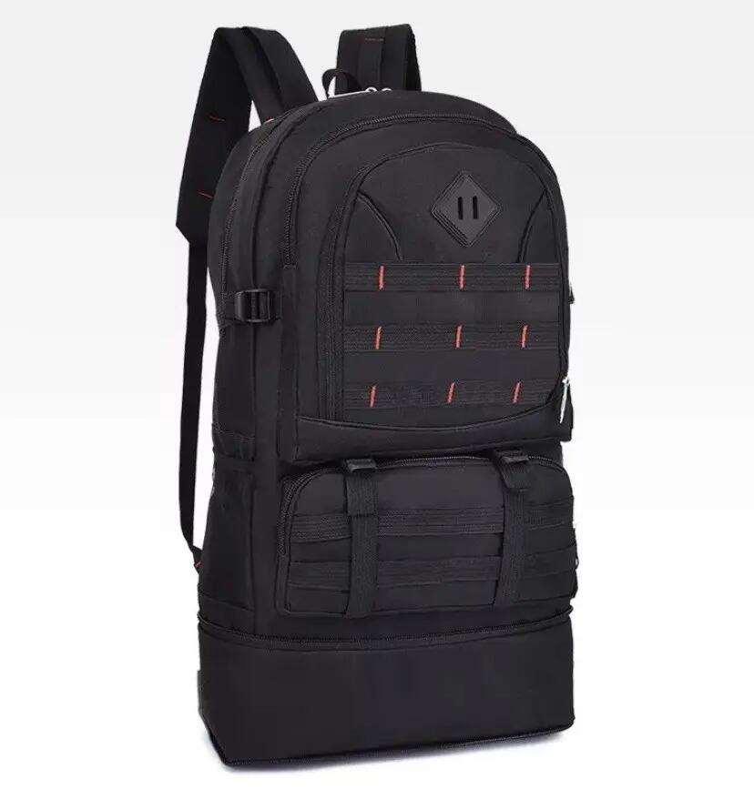 Mochila de senderismo macuto camping, impermeable 55+10 Litros negro. 4/6