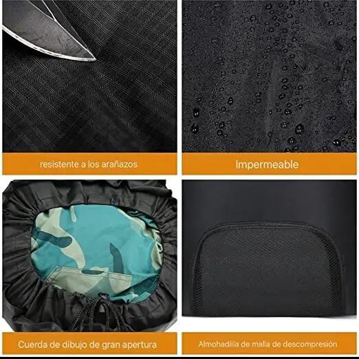 Mochila de Senderismo Camping Trekking 76L Impermeable Negro con Azul 5/7