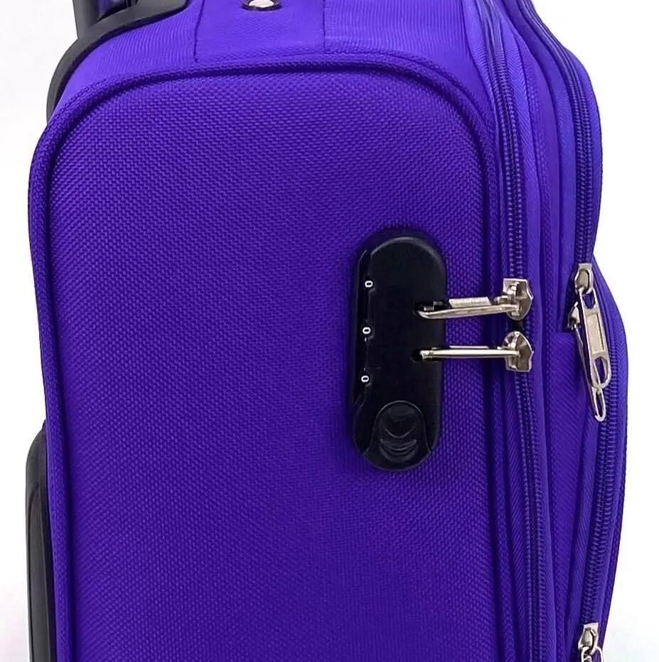Mala de viagem com rodas, bagagem de mão com 4 compartimentos (roxa) 5/7