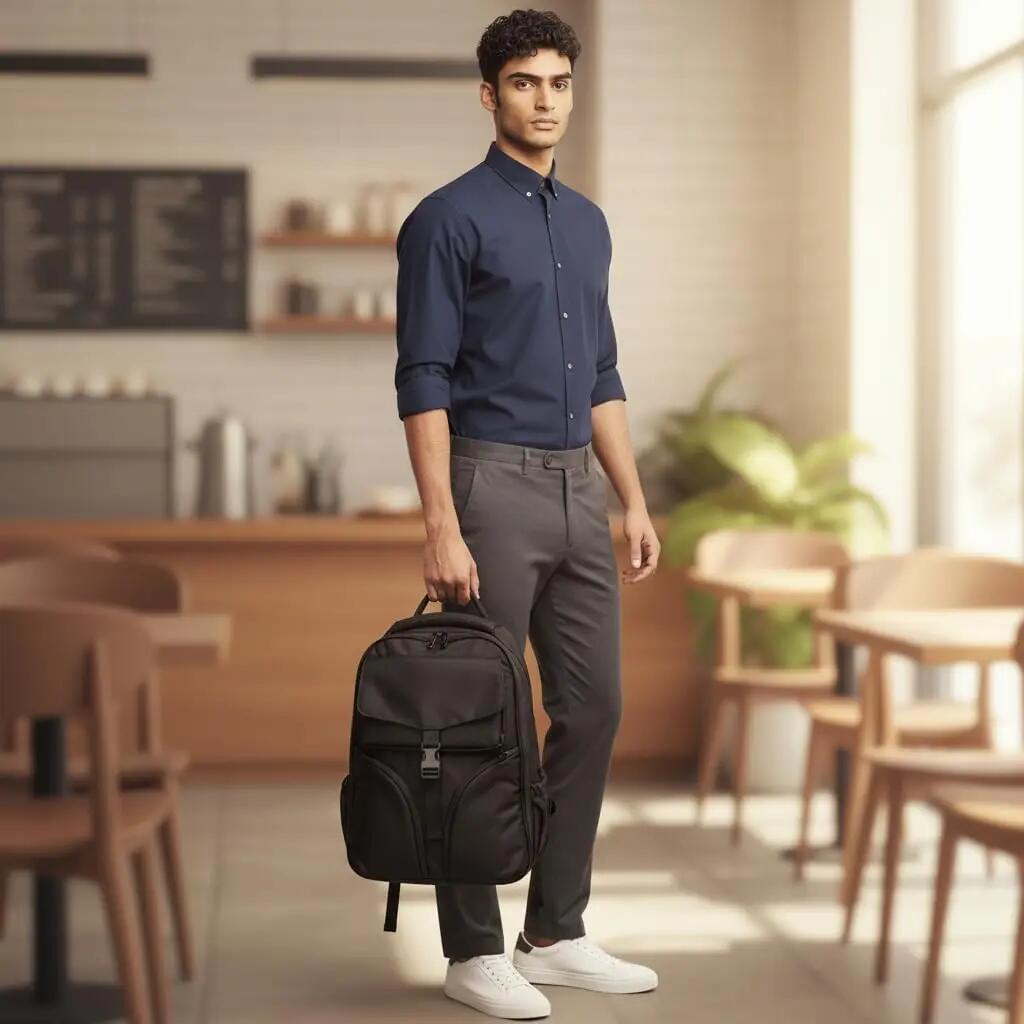 Mochila com rodas, 40L, 48-87cm x 32cm x 20cm (Preta, Modelo 34) 5/7