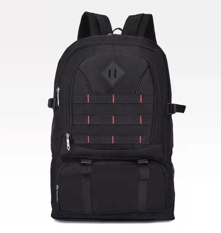 Mochila de senderismo macuto camping, impermeable 55+10 Litros negro. 3/6