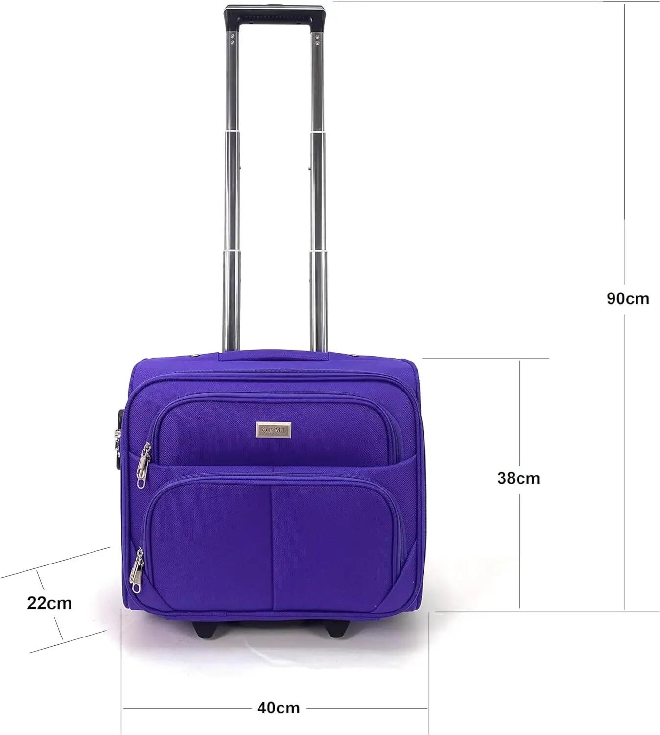 Mala de viagem com rodas, bagagem de mão com 4 compartimentos (roxa) 4/7