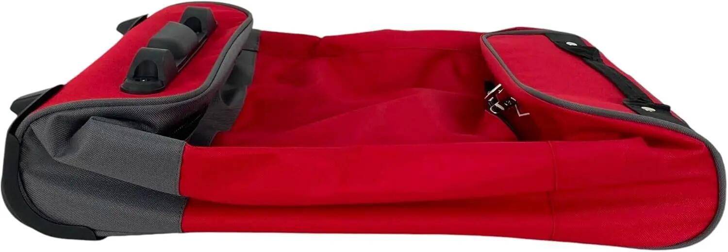 Maleta de Tela Trolley Equipaje de Mano Ligera Plegable con Ruedas (Rojo) 4/7