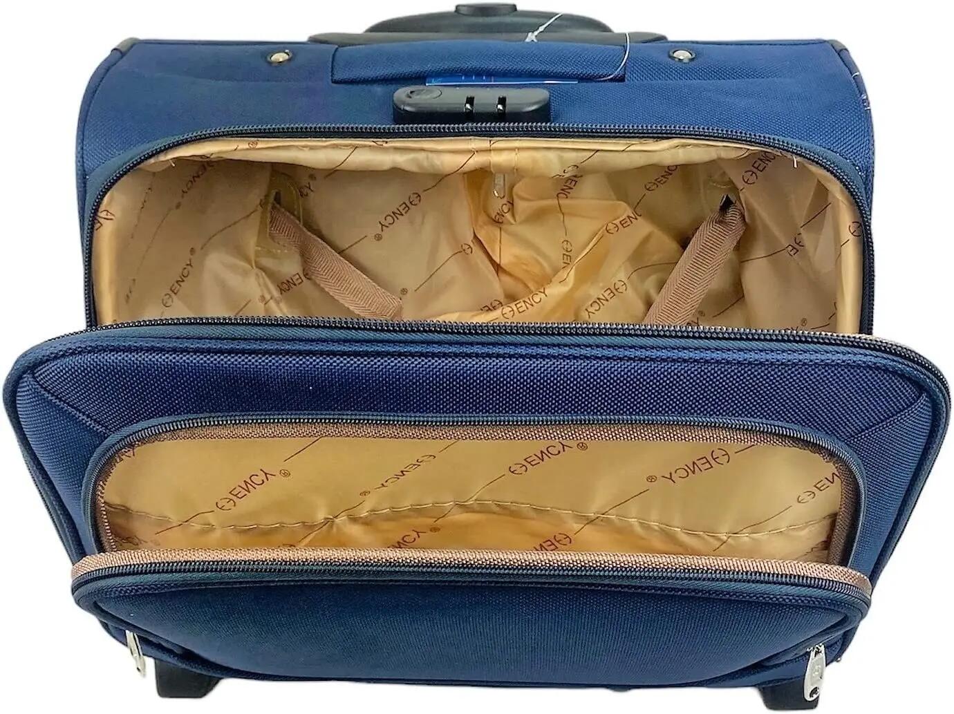 Mala de viagem com rodas, bagagem de mão, pasta com rodas e 4 compartimentos. 5/7