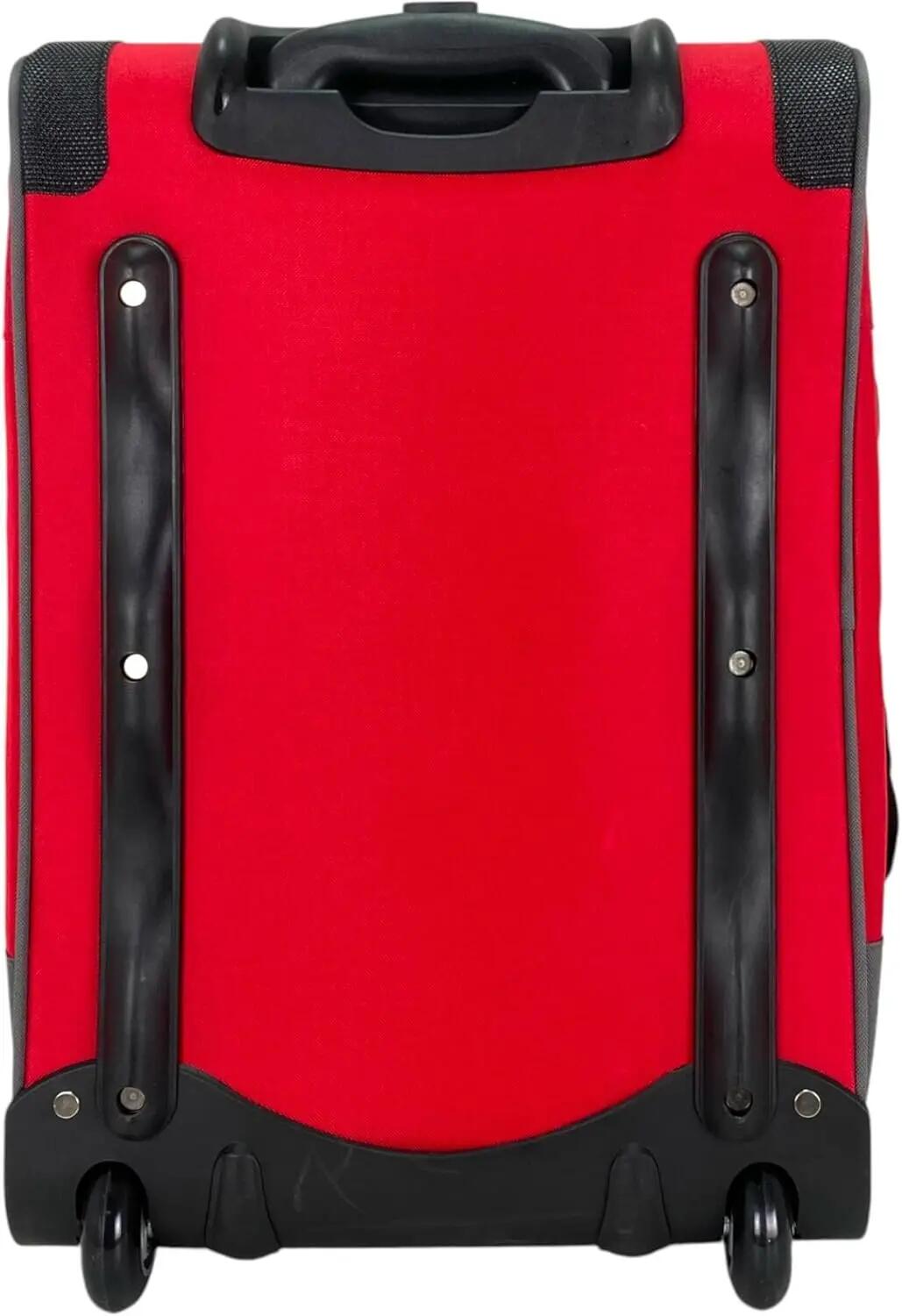 Maleta de Tela Trolley Equipaje de Mano Ligera Plegable con Ruedas (Rojo) 3/7