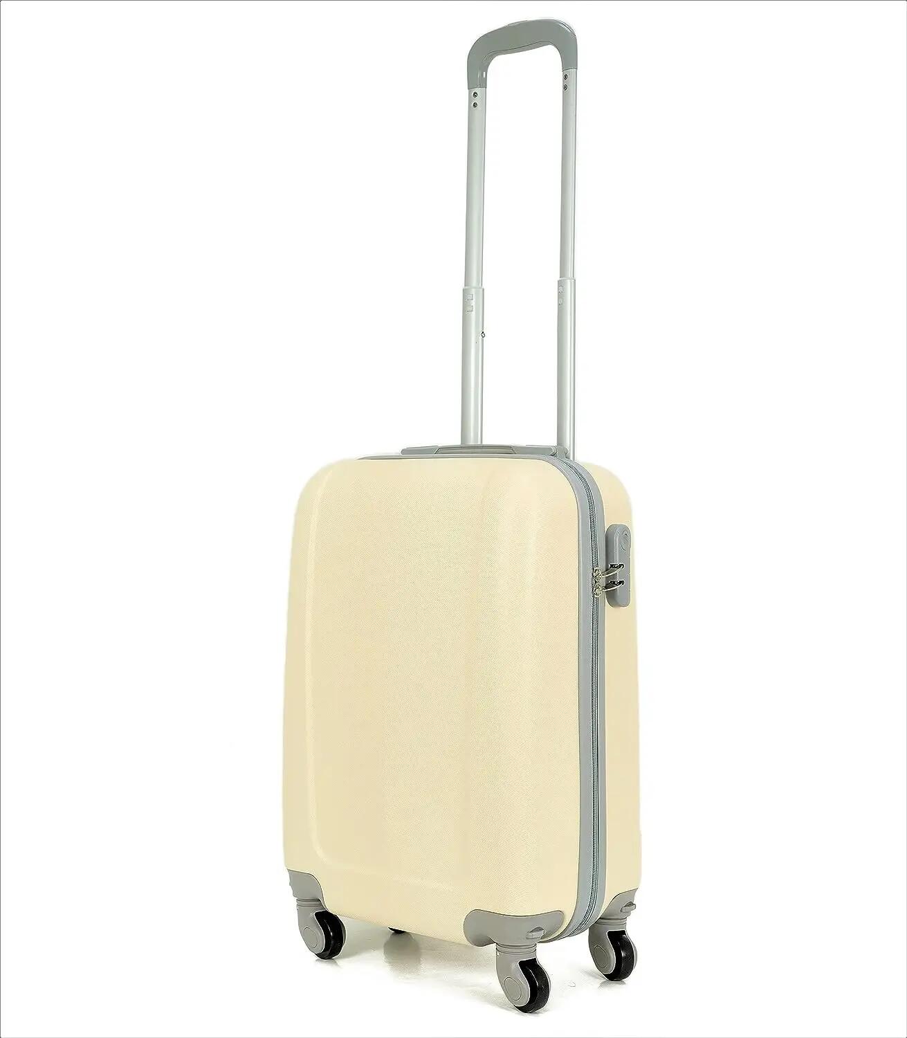 Maleta Equipaje de Mano Cabina Trolley 4 Ruedas 360º giratorias. (Beige) 2/7