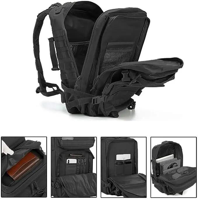 Mochila, 45L Bolsa, Plegable Impermeable, Senderismo (Negro) 5/6