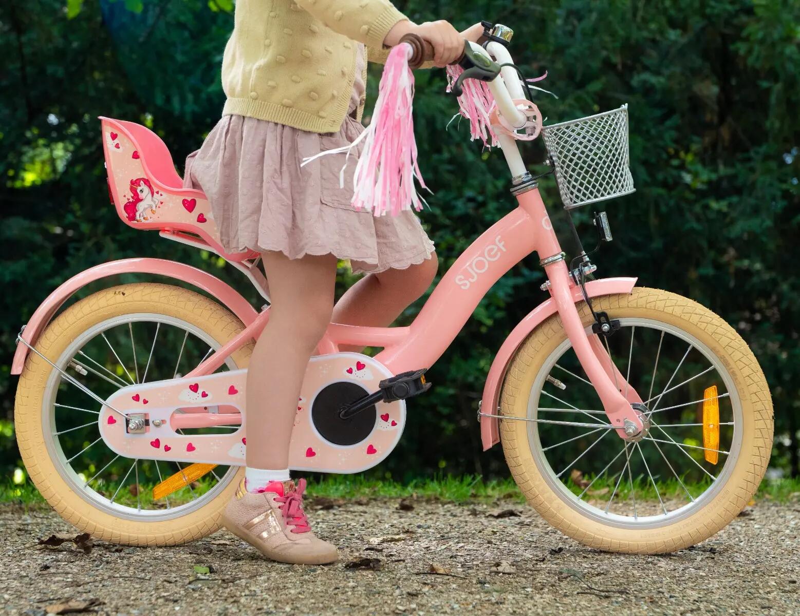 Dolly Meisjesfiets 16 inch - Kinderfiets 4-6 jaar - Fiets & Zijwieltjes – Roze 13/13