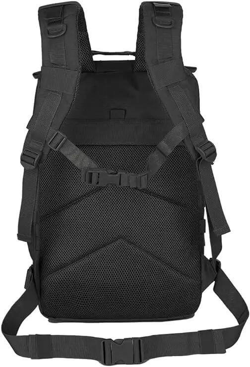 Mochila, 45L Bolsa, Plegable Impermeable, Senderismo (Negro) 4/6