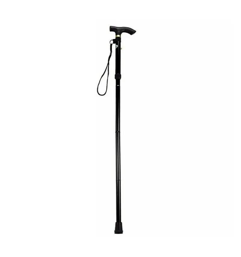 Bastón plegable para andar altura regulable aluminio baston de apoyo negro 3/3