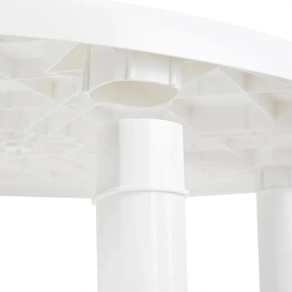 Mesa de Jardin Oval 130x90cm de resina Exterior desmotable portatil (Blanco) 5/6