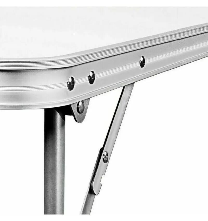 Mesa dobrável para praia, campismo, piscina, varanda, cama portátil em alumínio 5/6
