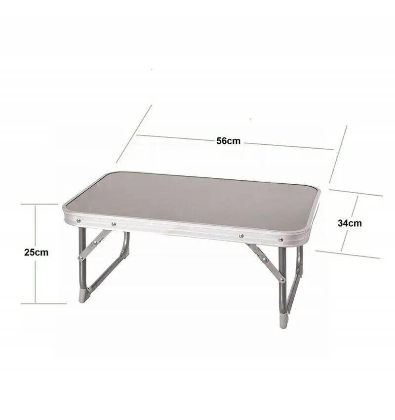 Mesa dobrável para praia, campismo, piscina, varanda, cama portátil em alumínio 4/6