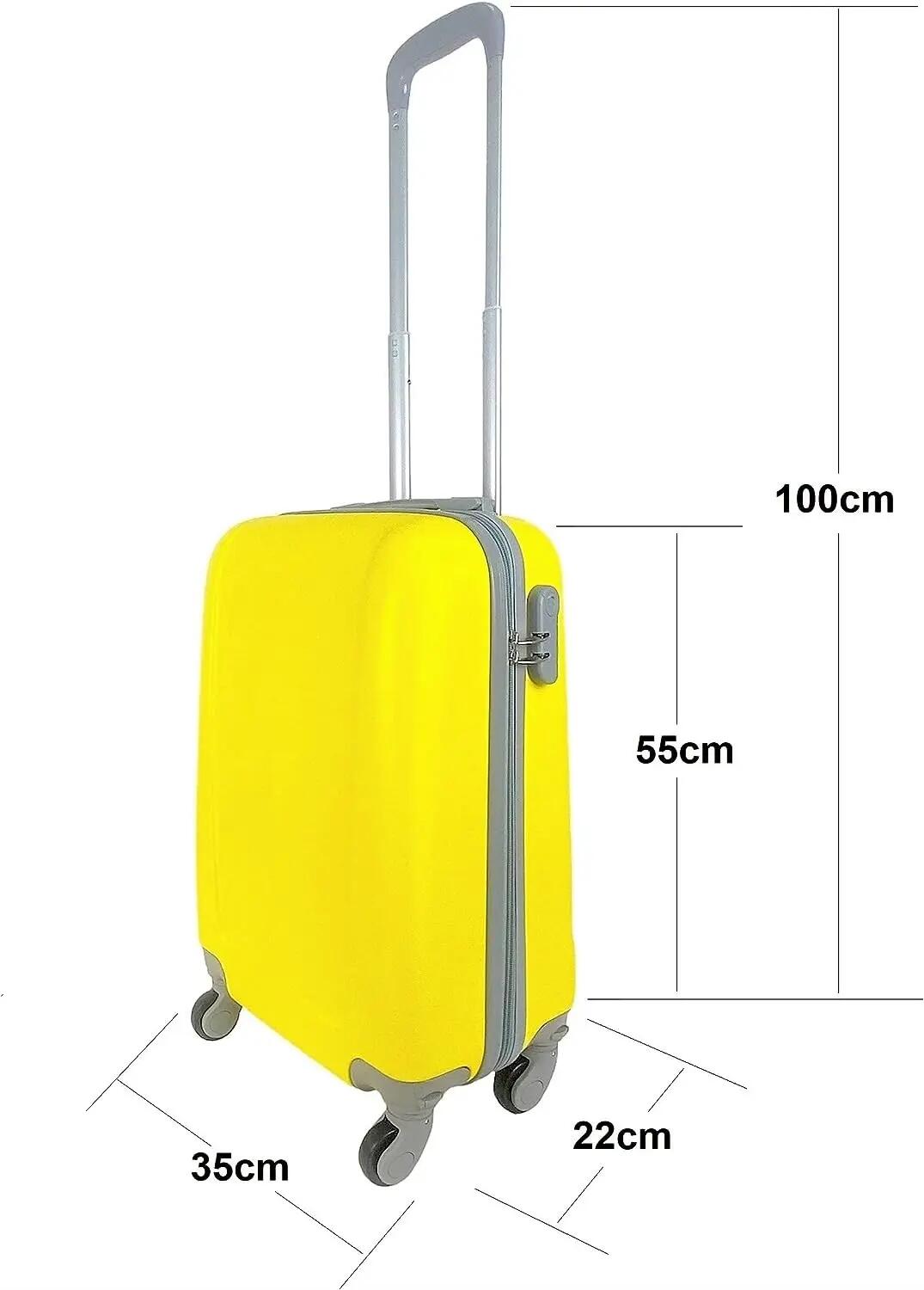 Maleta Equipaje de Mano Cabina Trolley 4 Ruedas 360º giratorias. (Amarillo) 5/7