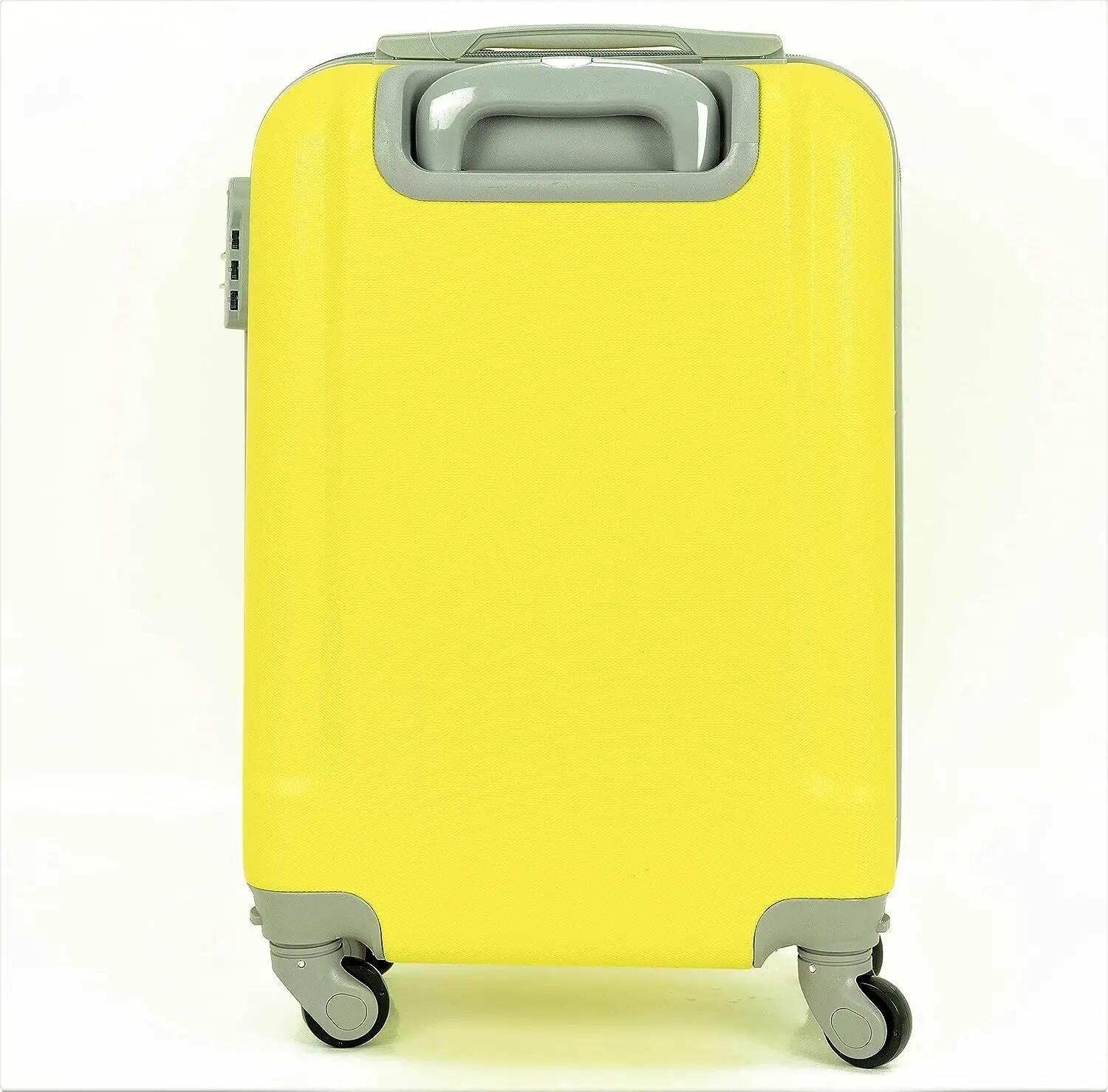 Maleta Equipaje de Mano Cabina Trolley 4 Ruedas 360º giratorias. (Amarillo) 3/7
