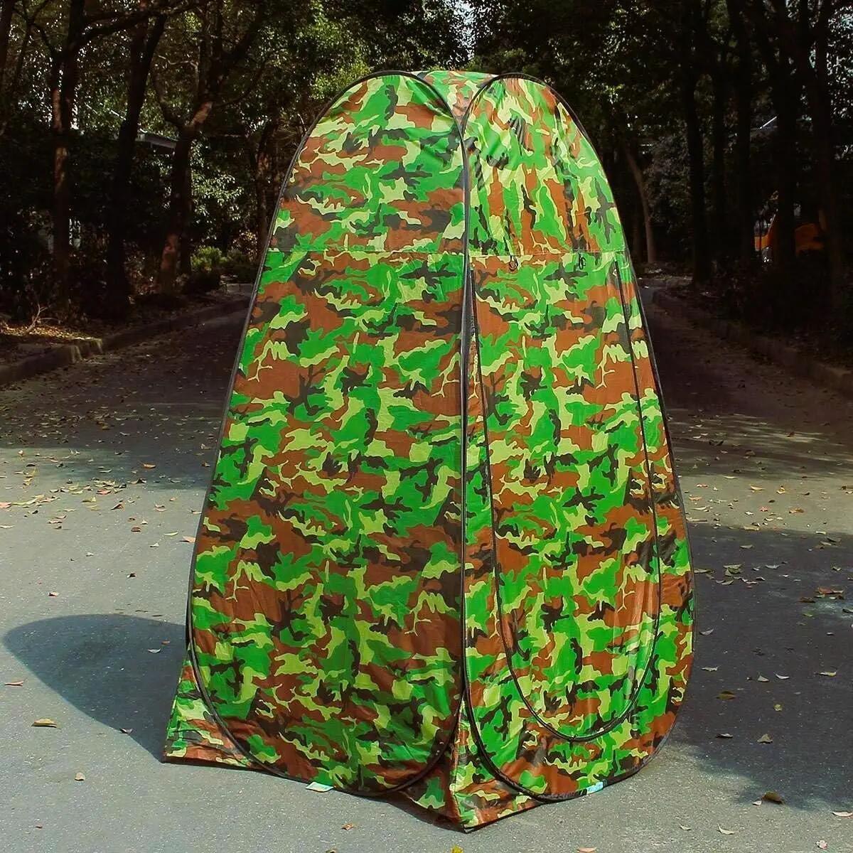 Tienda de campaña baño, WC, Ducha, Camuflaje, desplegable automatica 3/7