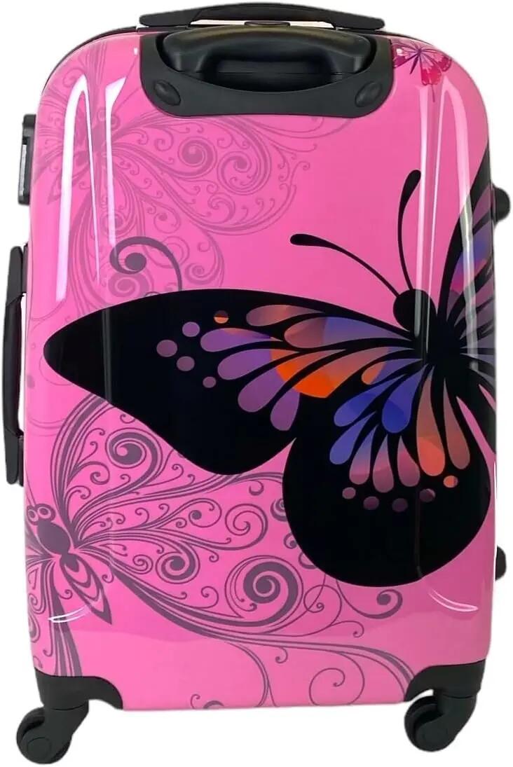 Maleta de 4 Ruedas giratorias candado de combinación mediana Rosa 65cm 7/7