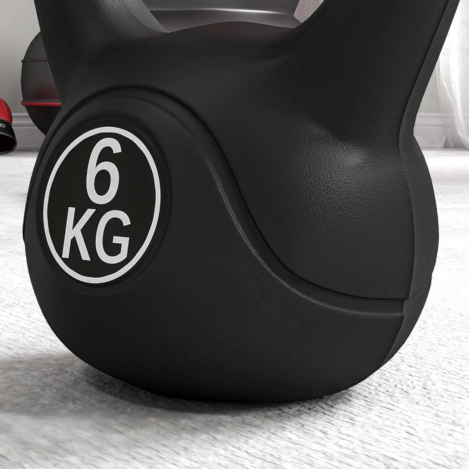 Pesa rusa de 6Kg Kettlebell Relleno de Arena con revestimiento de vinilo 5/6