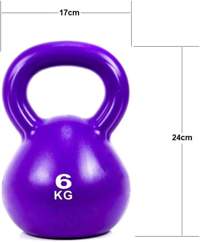 Mancuerna Pesa Rusa Kettlebell 6KG con Relleno de Arena y Mango Antideslizante 3/5