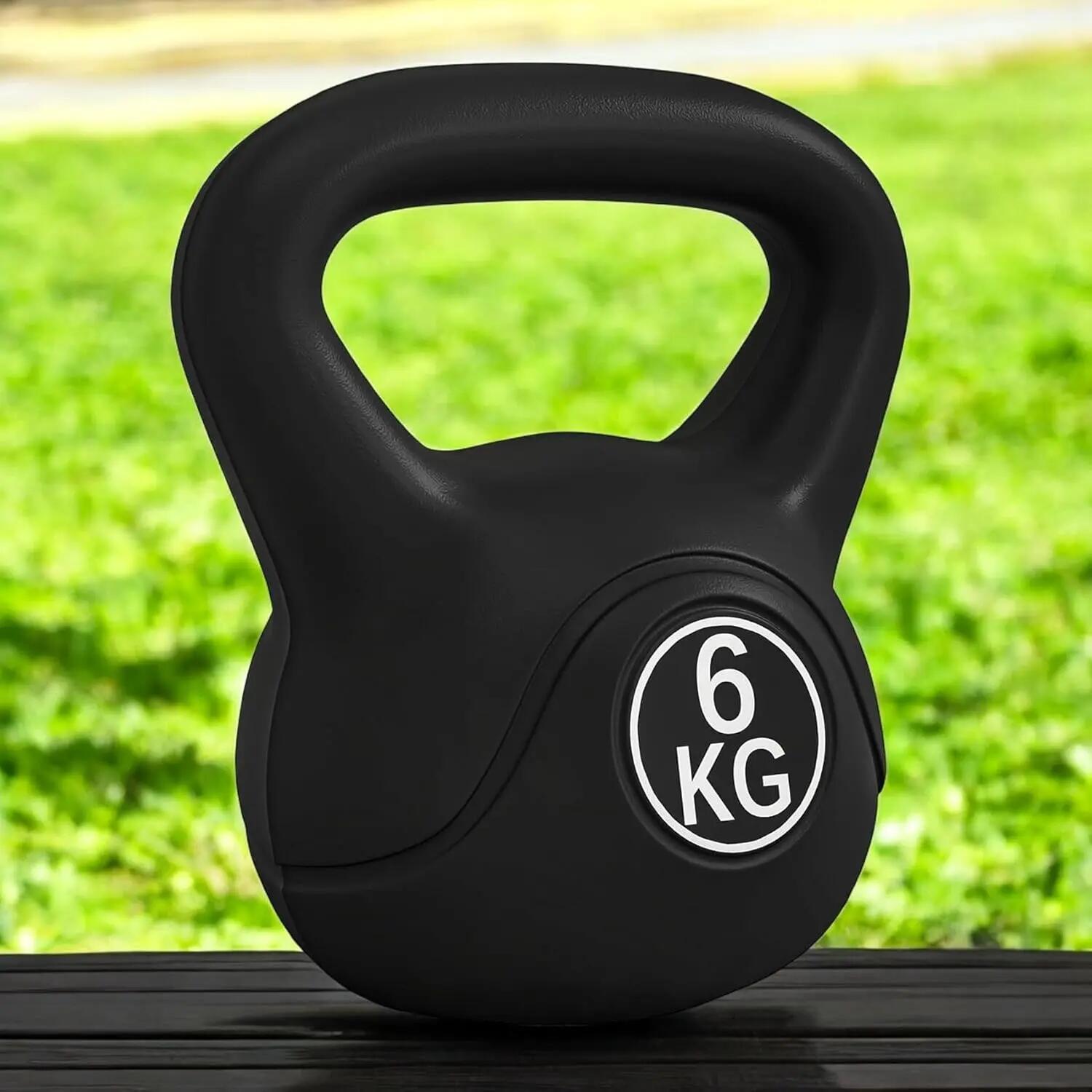 Pesa rusa de 6Kg Kettlebell Relleno de Arena con revestimiento de vinilo 4/6