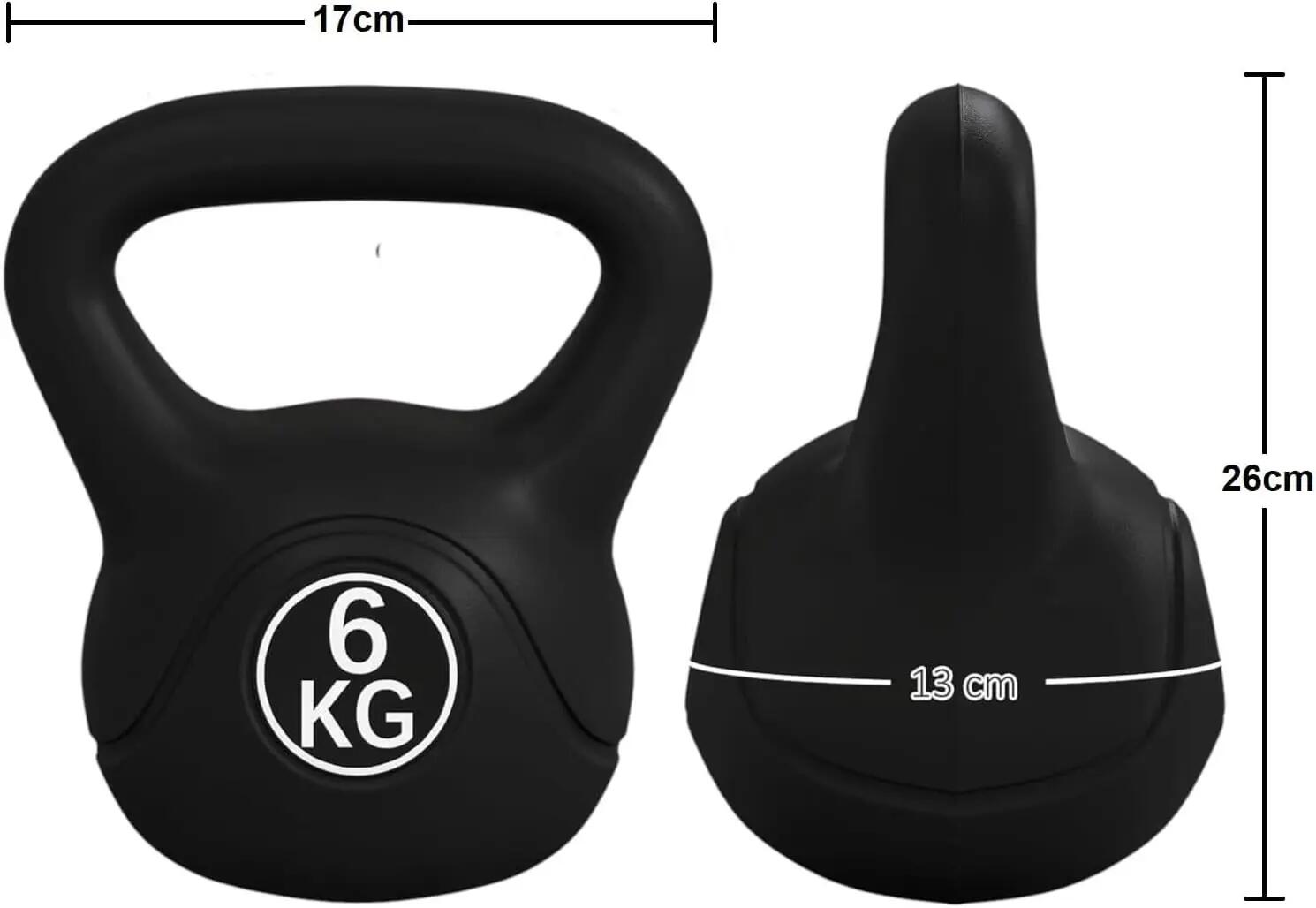 Pesa rusa de 6Kg Kettlebell Relleno de Arena con revestimiento de vinilo 3/6