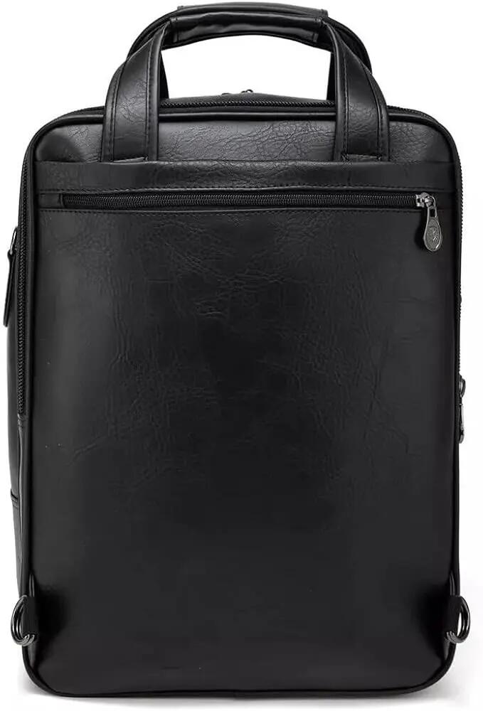Mochila para portátil, ideal para trabalho ou viagens, pele sintética. 6/7