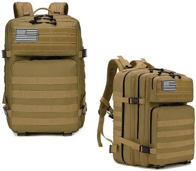 Mochila, Bolsa de 45L, Mochila Dobrável Impermeável, para Caminhadas, Bege 6/7