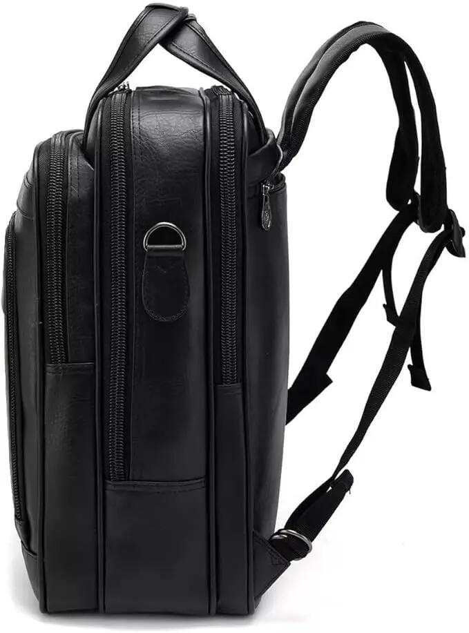 Mochila para portátil, ideal para trabalho ou viagens, pele sintética. 5/7