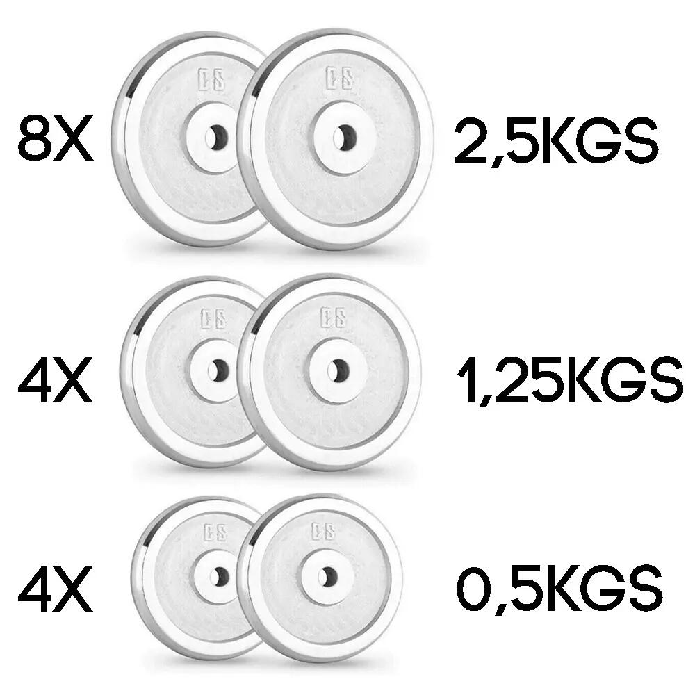 Mancuernas pesas de disco 30kg Total 15kg+15kg Fitness pesos metal 2/5