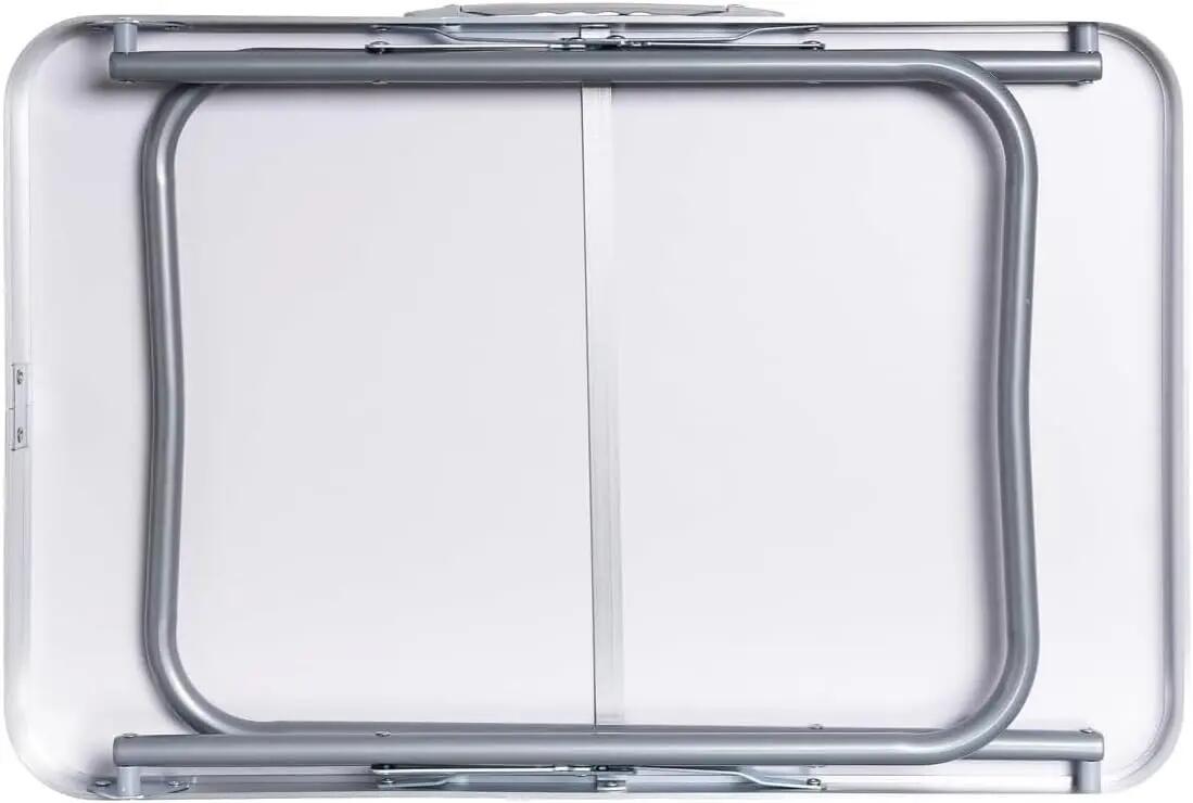 Mesa Plegable de Aluminio para Camping Tablero MDF 80x60x70cm (Marron) 5/6