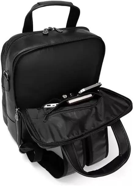 Mochila para portátil, ideal para trabalho ou viagens, pele sintética. 4/7