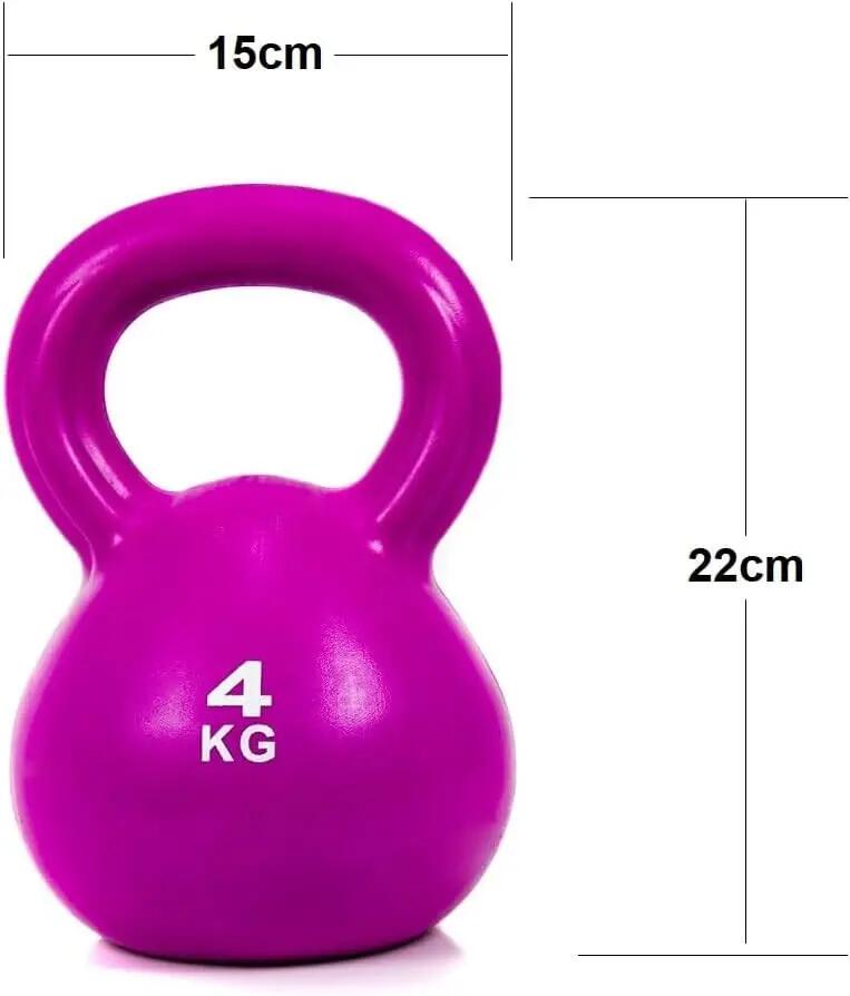 Mancuerna Pesa Rusa Kettlebell 4KG Antideslizante con Relleno de Arena 4/5