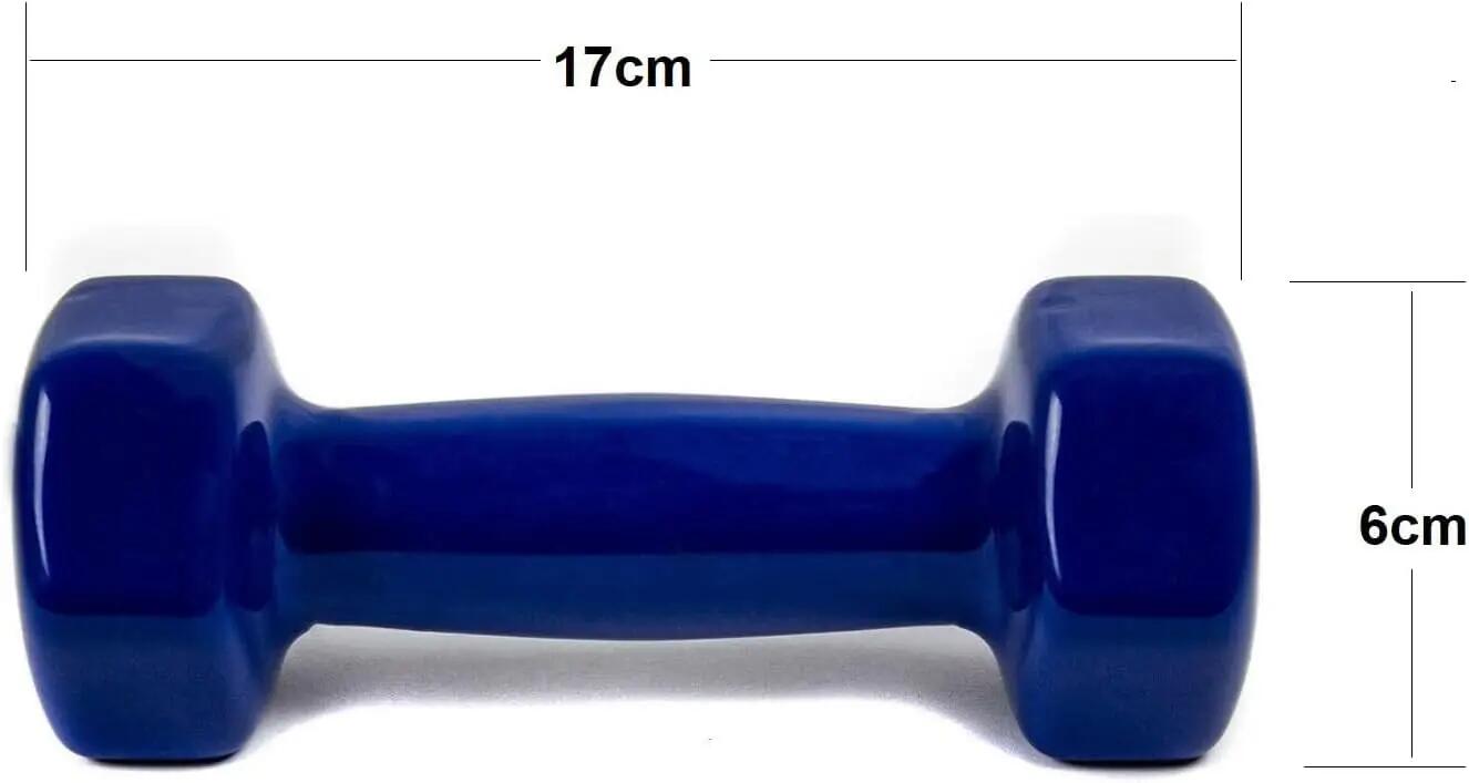 2X Mancuernas Pesas de 1,5kg Agarre Vinilo Suave musculacion color Azul 5/6