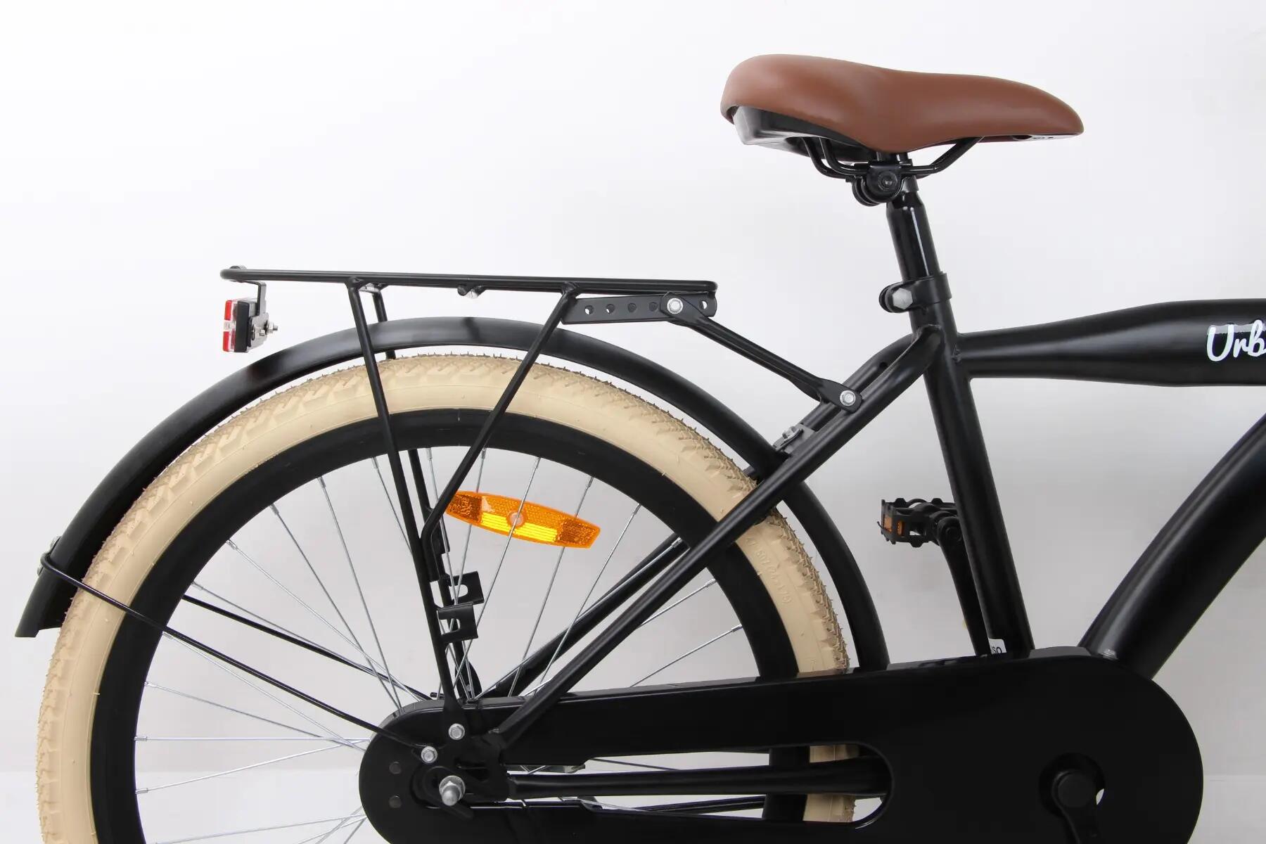 Urban Kinderfiets 24 inch - Jongensfiets 8-12 jaar - 85% afgemonteerd – Zwart 12/12