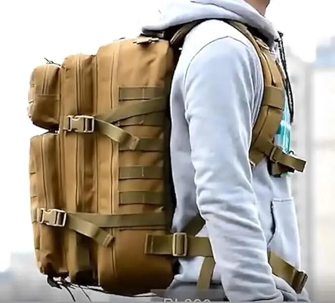 Mochila, Bolsa de 45L, Mochila Dobrável Impermeável, para Caminhadas, Bege 4/7