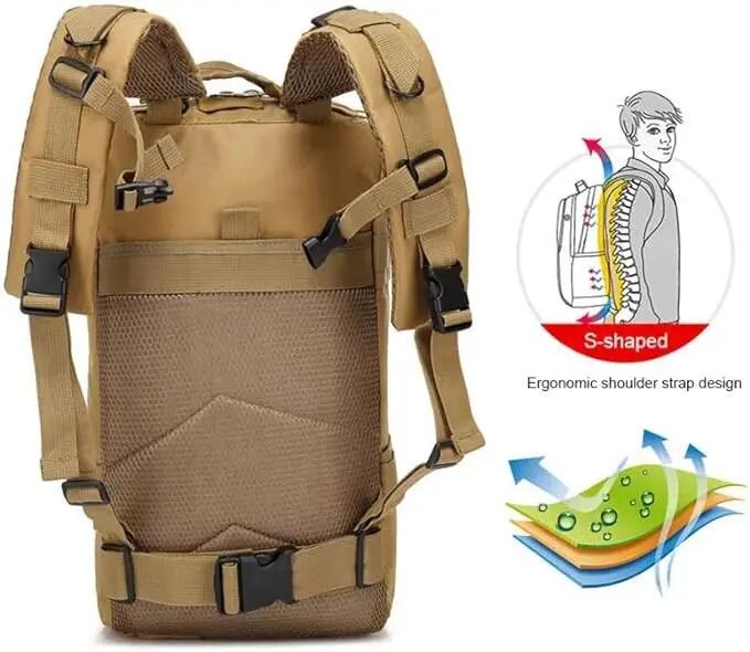 Mochila, Bolsa de 45L, Mochila Dobrável Impermeável, para Caminhadas, Bege 3/7