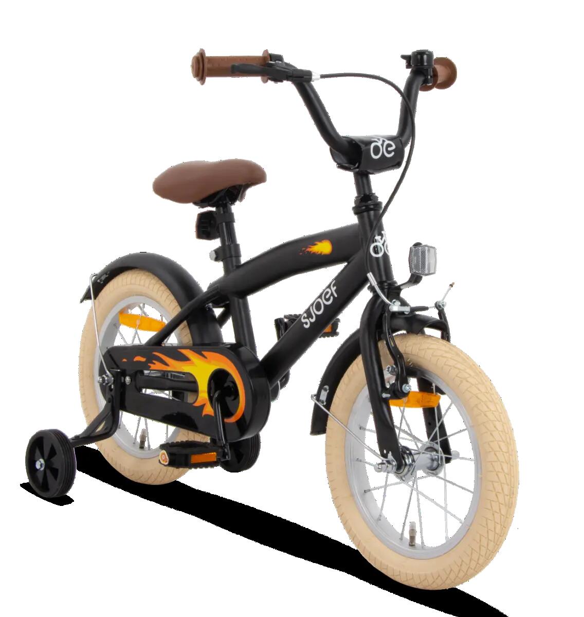 Cruise Jongensfiets 14 inch - Kinderfiets 3-5 jaar - Fiets & Zijwieltjes – Zwart 2/15