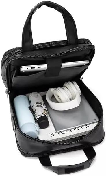 Mochila para portátil, ideal para trabalho ou viagens, pele sintética. 2/7