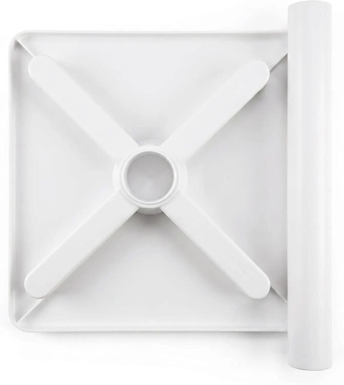 Mesa de Jardín Cuadrada resina Exterior desmotable 60x60x72 cm portátil (Blanco) 5/6